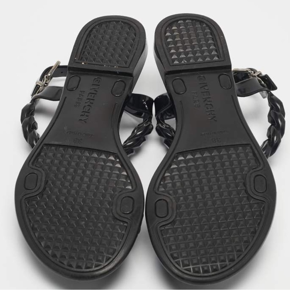 Givenchy Black Patent Chain Strap Sandals - Picture 6 of 6